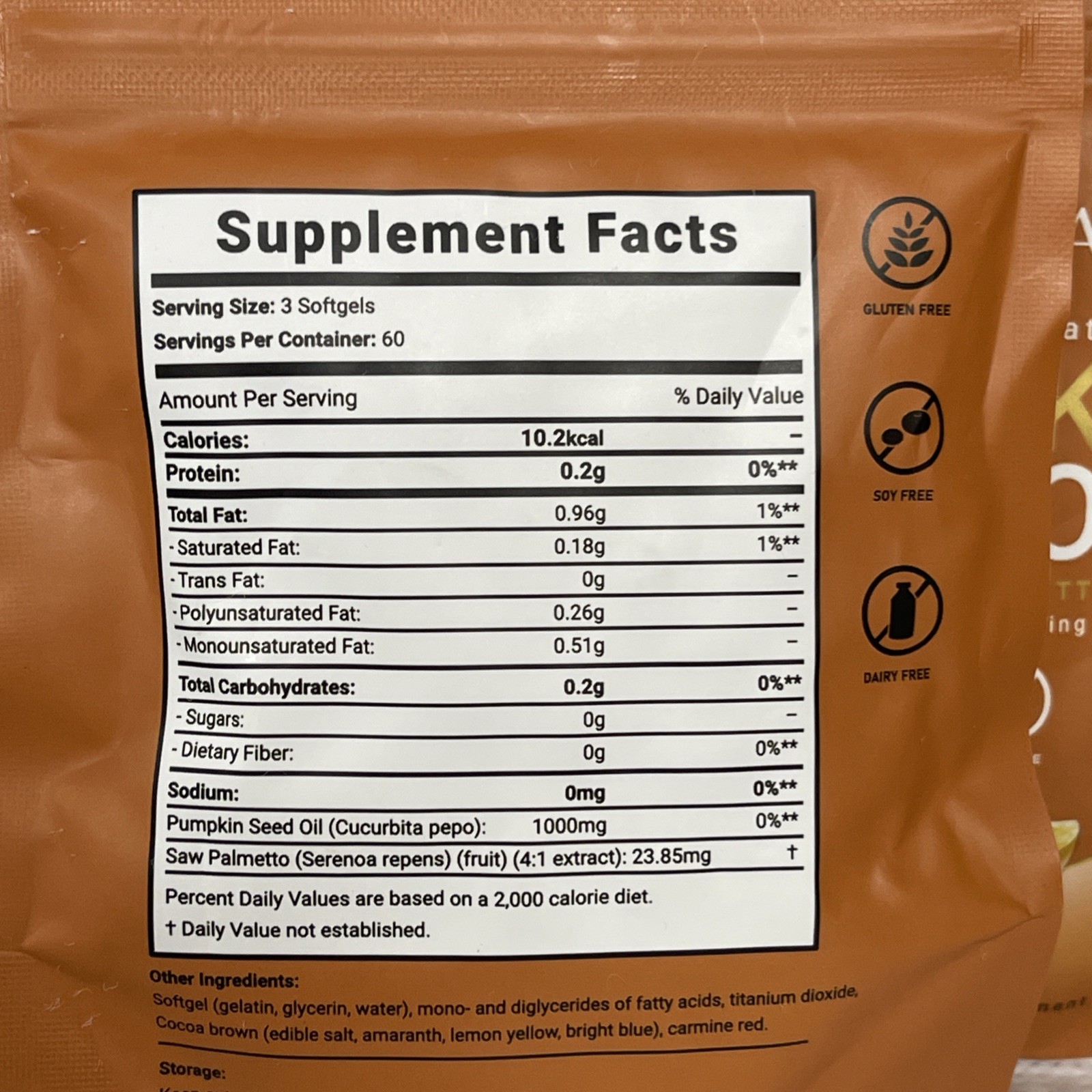 Nuriva Pumpkin Seed Oil & Saw Palmetto Softgels 1000mg 120 Ct. Gluten-Free