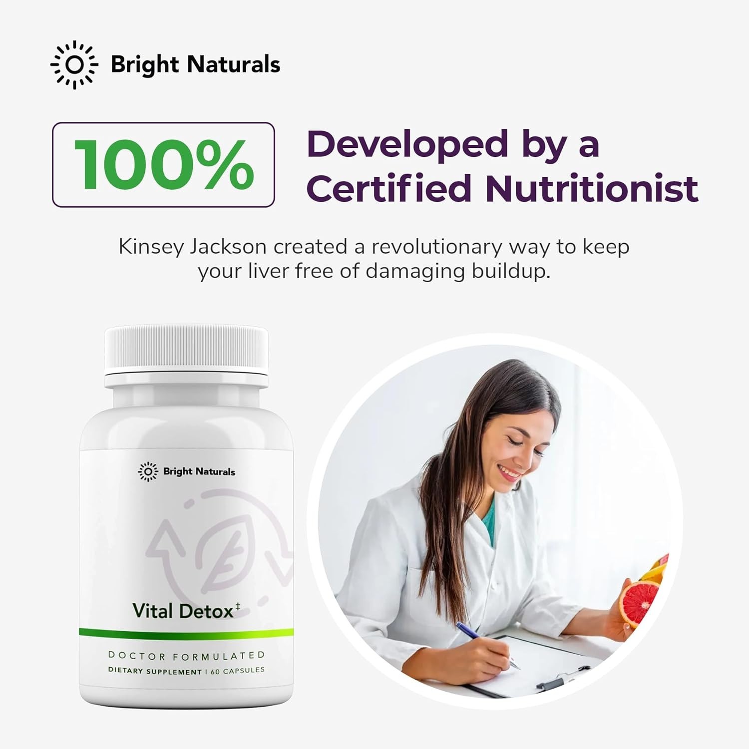 Bright Naturals Vital Detox Doctor Formulated (60 Capsules) Sealed EXP 01/2027