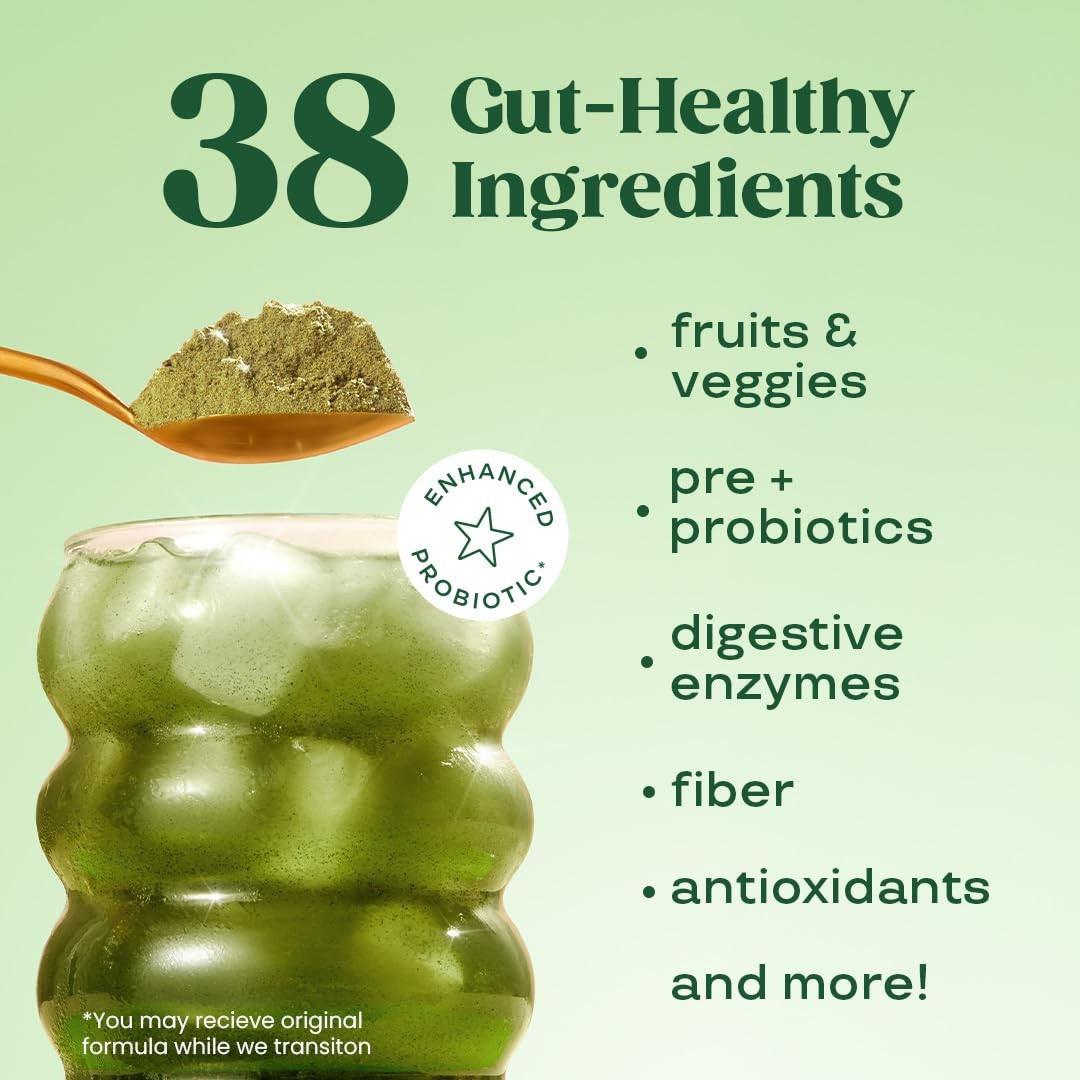 Bloom Nutrition Superfood Greens Powder, Digestive Enzymes, 30 SVG, Mango