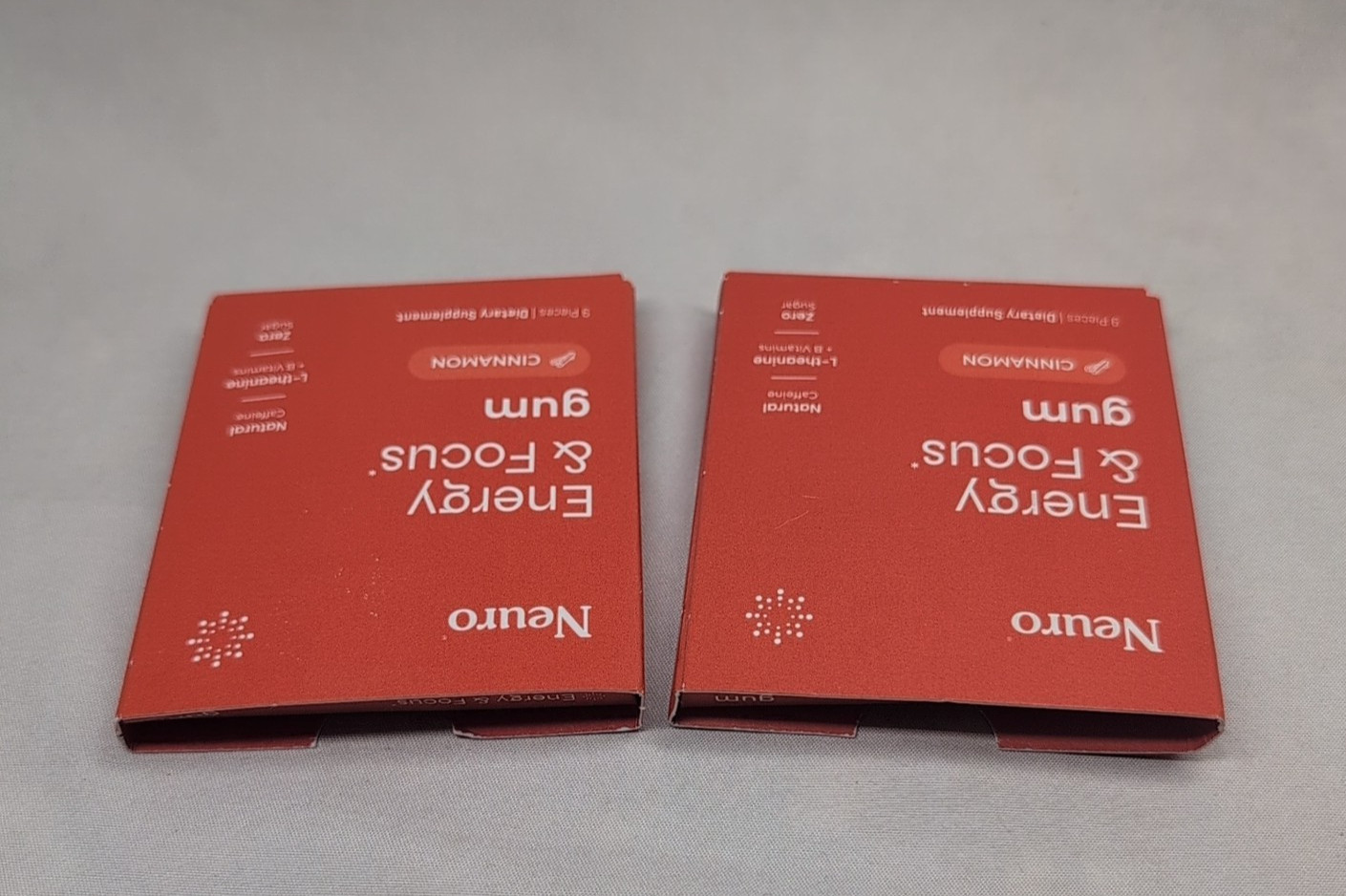 2 Neuro Gum CINNAMON Caffeine B-12, Exp 03/27