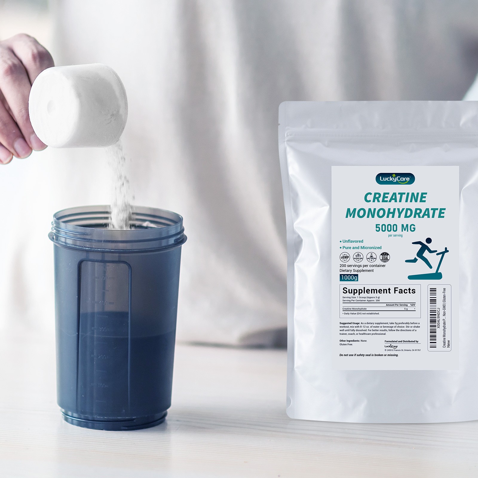 Creatine Monohydrate 2.2LB(1000g) 200 Servings Dietary Supplement Gluten-Free