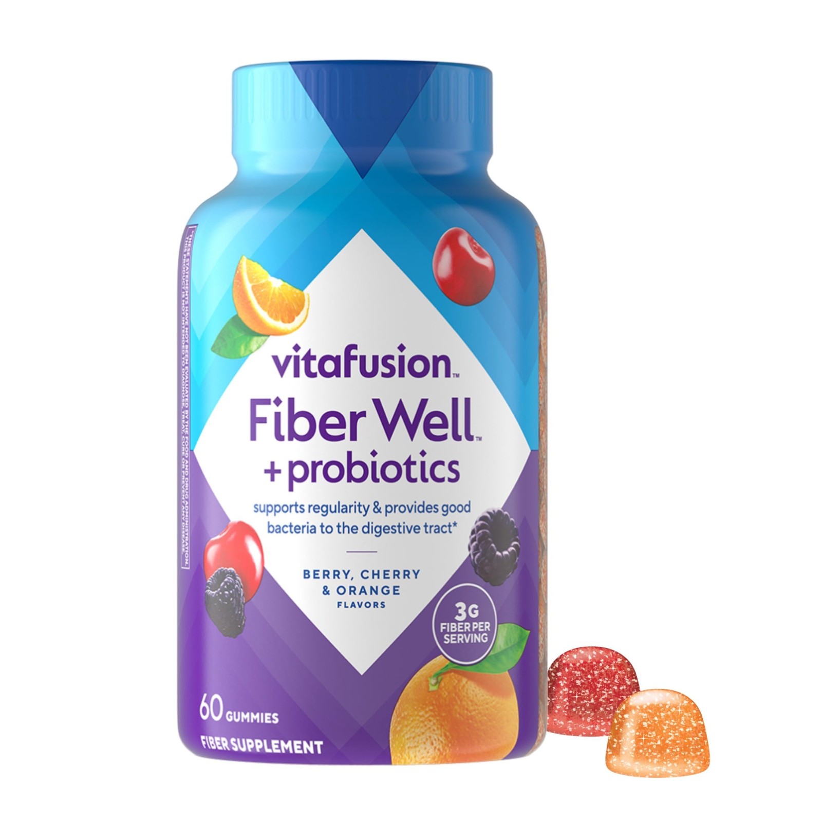 Vitafusion Fiber Well Probiotics Gummies For Adults 3G Fiber Per Serving For
