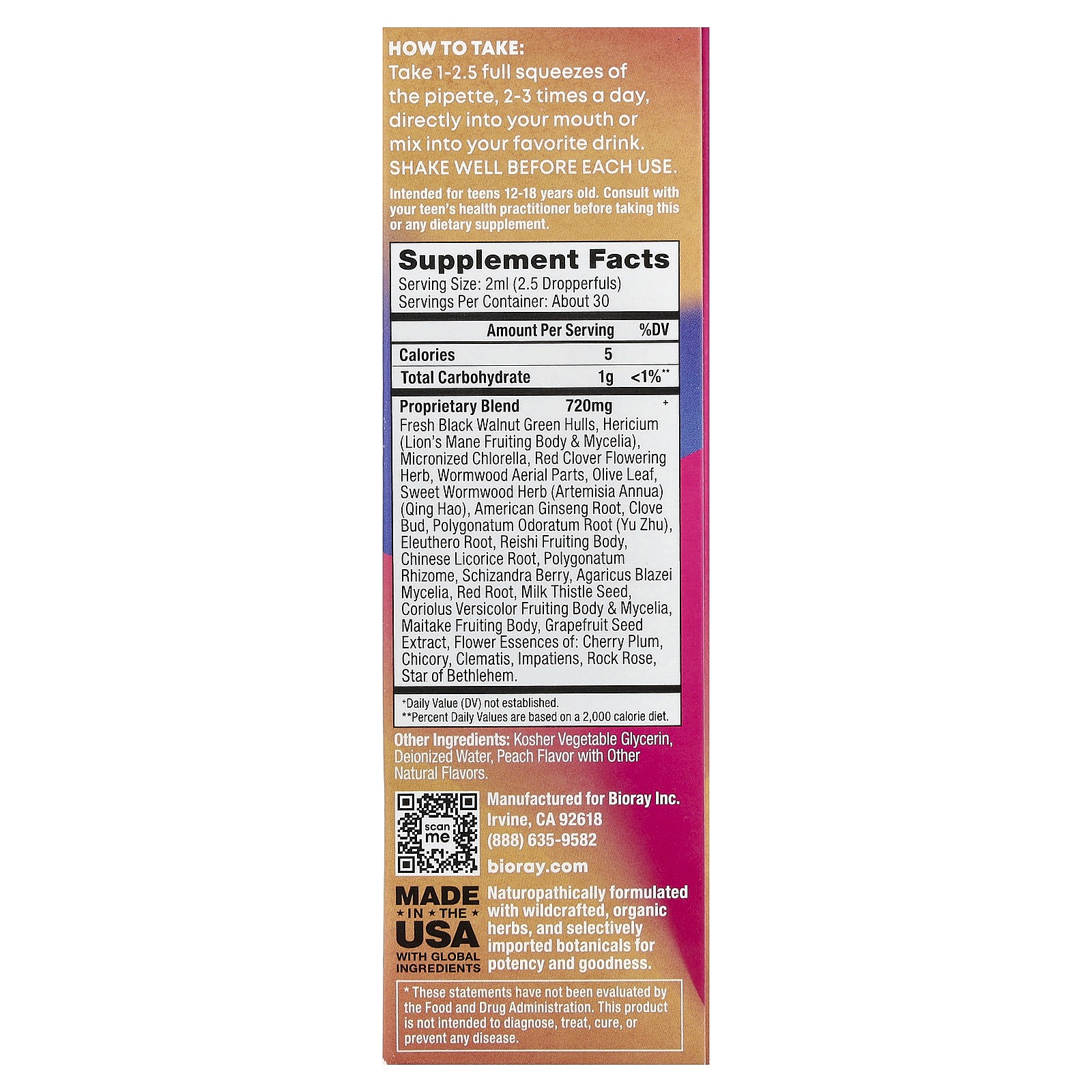 Rayz, Life Is Peachy, Herbal Drops For Teens, Peach, 2 fl oz (59 ml)