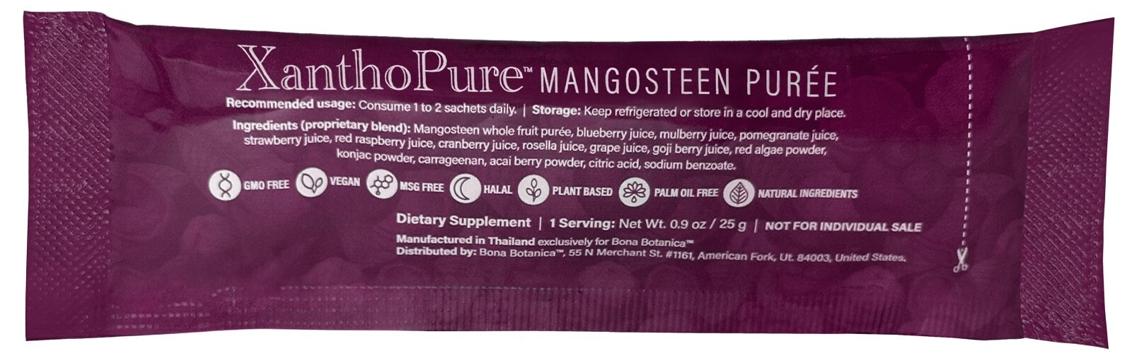 Bona Botanica XanthoPure Mangosteen Puree Jelly 30 satchets 26 oz / 750 g