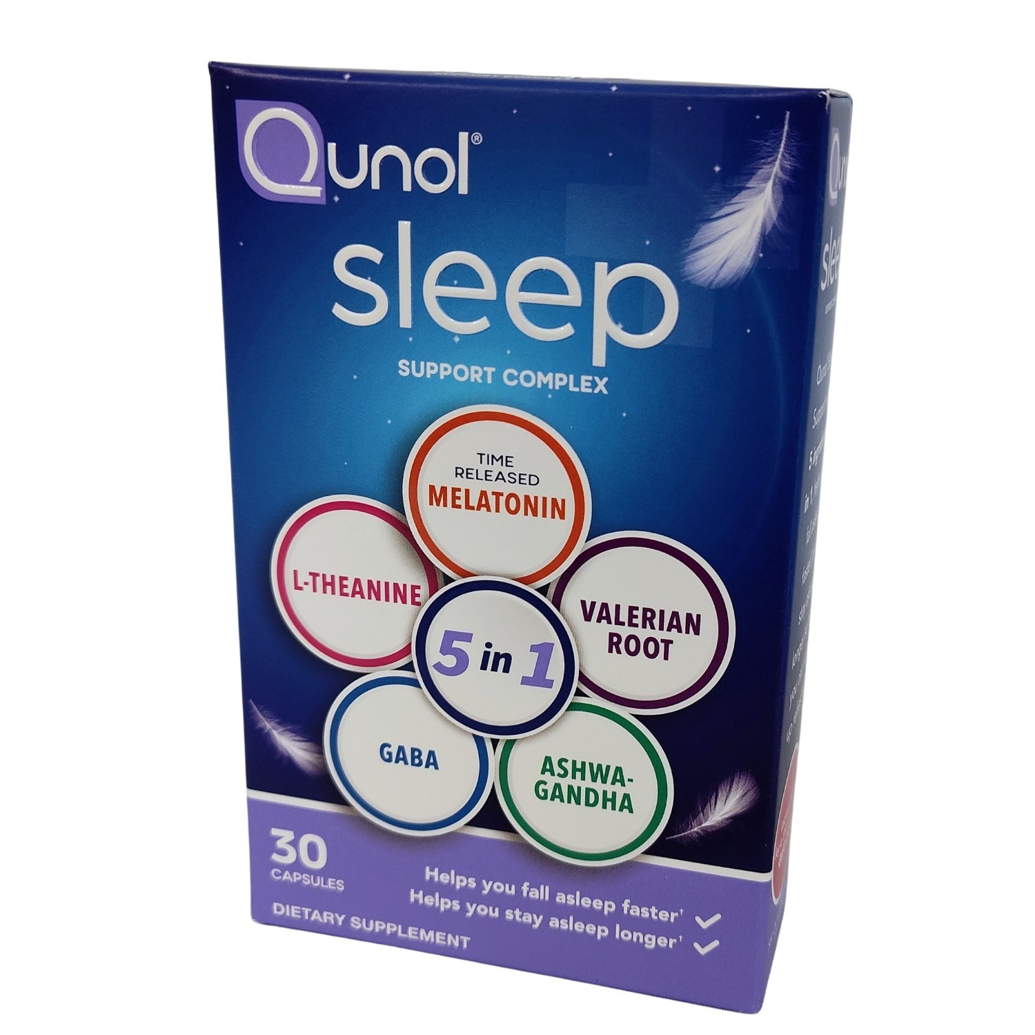 Qunol Sleep Support Complex 5:1 Time Release Melatonin Ashwagandha 30ct – 02/27