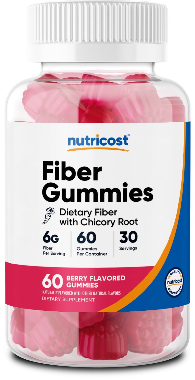 Nutricost Fiber Gummies (Berry Flavored) 60 Gummies – Dietary Fiber Supplement