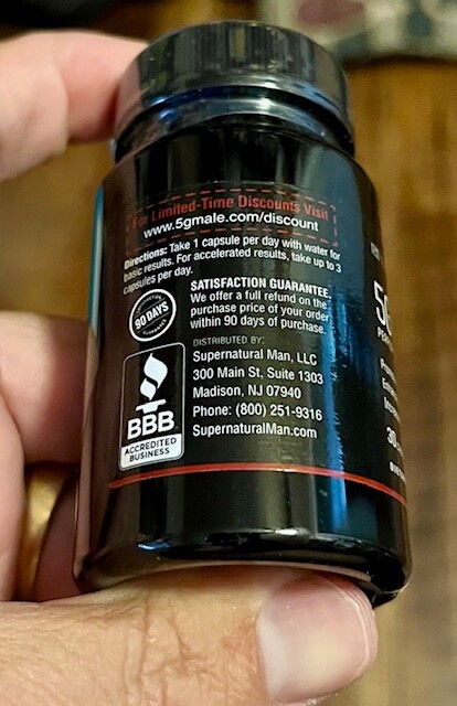 Supernatural 5G Male Performance Enhancer – Healthy Blood Flow (30 Caps) NEW!