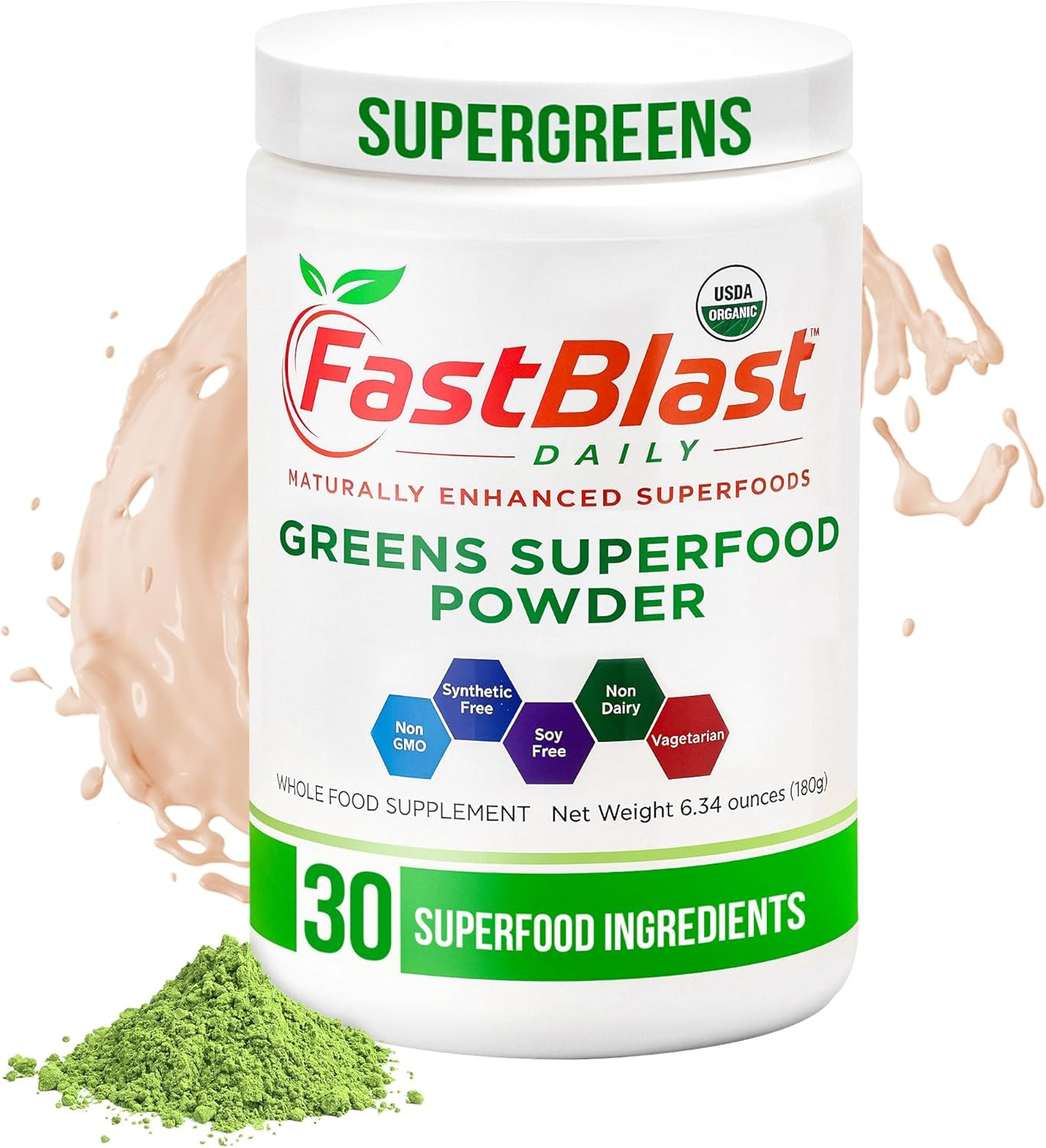 Organic Super Greens Powder with over 30 Superfoods, Daily Greens Supplements wi