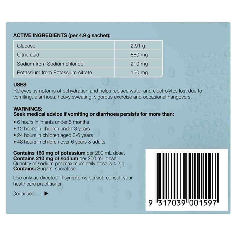 Hydralyte Colour Free Lemonade Flavoured Electrolyte Powder 4.9g x 10 Sachets
