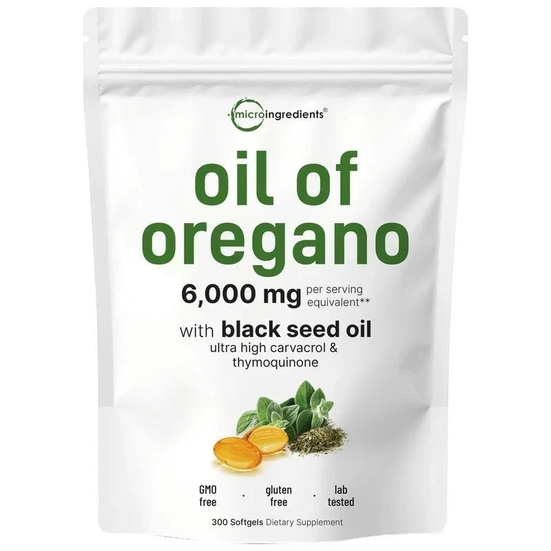 Micro Ingredients Black Seed Oil 6,000mg with Oil of Oregano, 300 Softgels