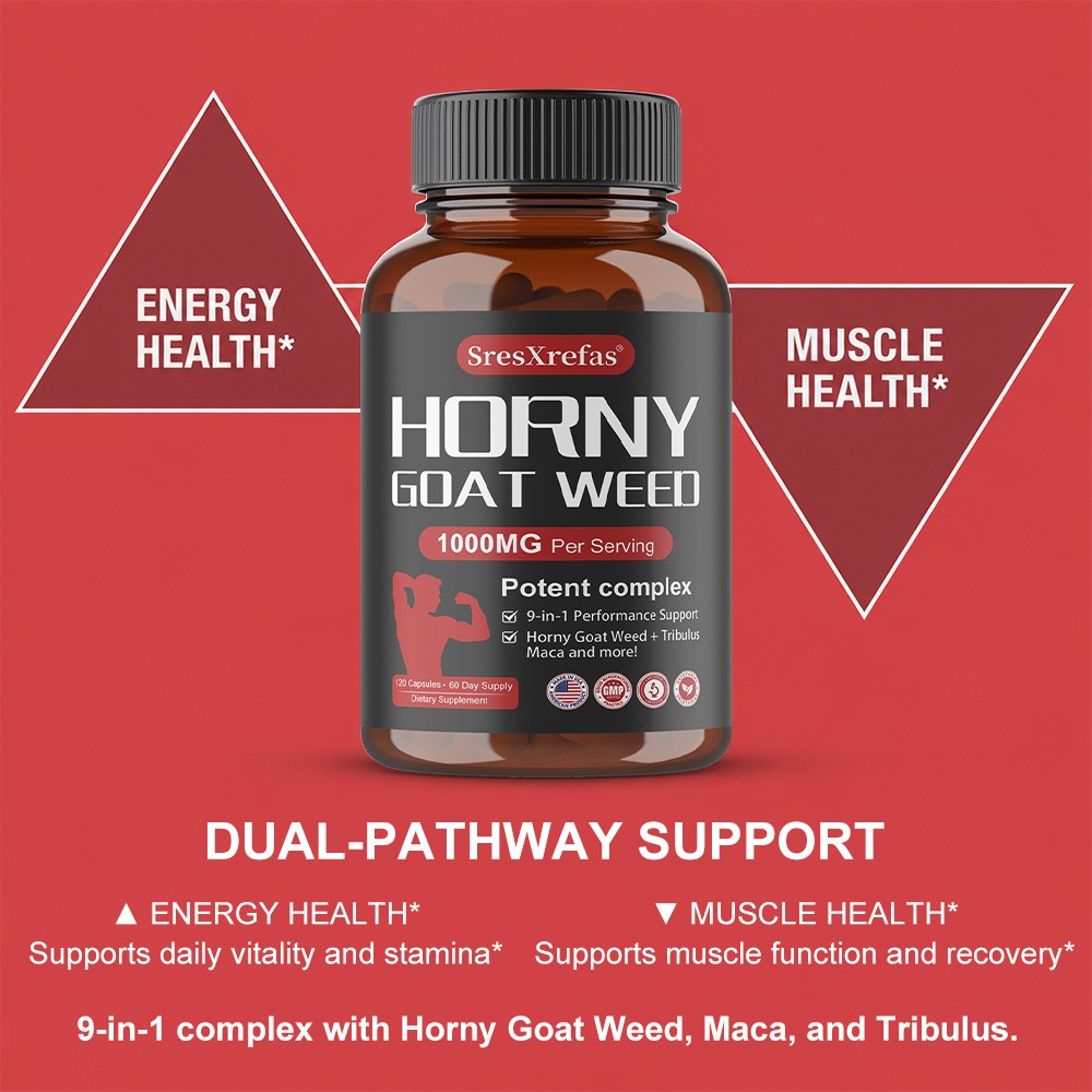 1000mg 9in1 Men Complex with Maca,Natural Energy & Muscle Support 30/60/120 Caps