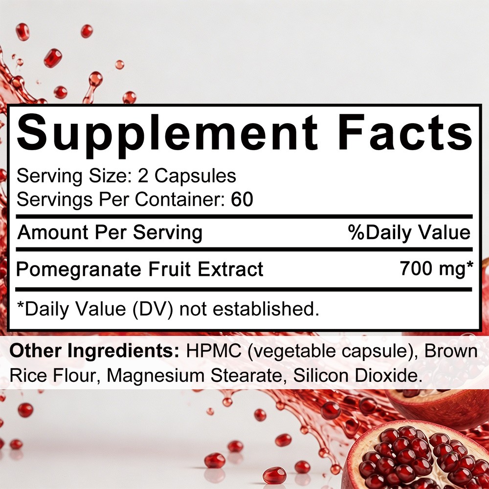 Organic Pomegranate Fruit Extract 700mg 30-120 Capsules Daily Support Supplement