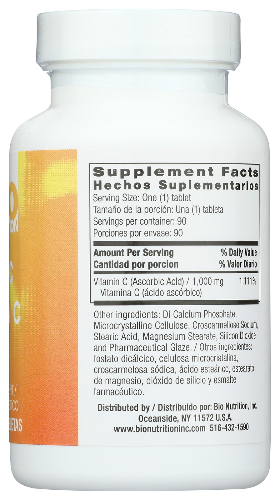 Vitamin C 1000 Mg Dietary Supplement By Bio Nutrition 90 Tablets 1 Pack