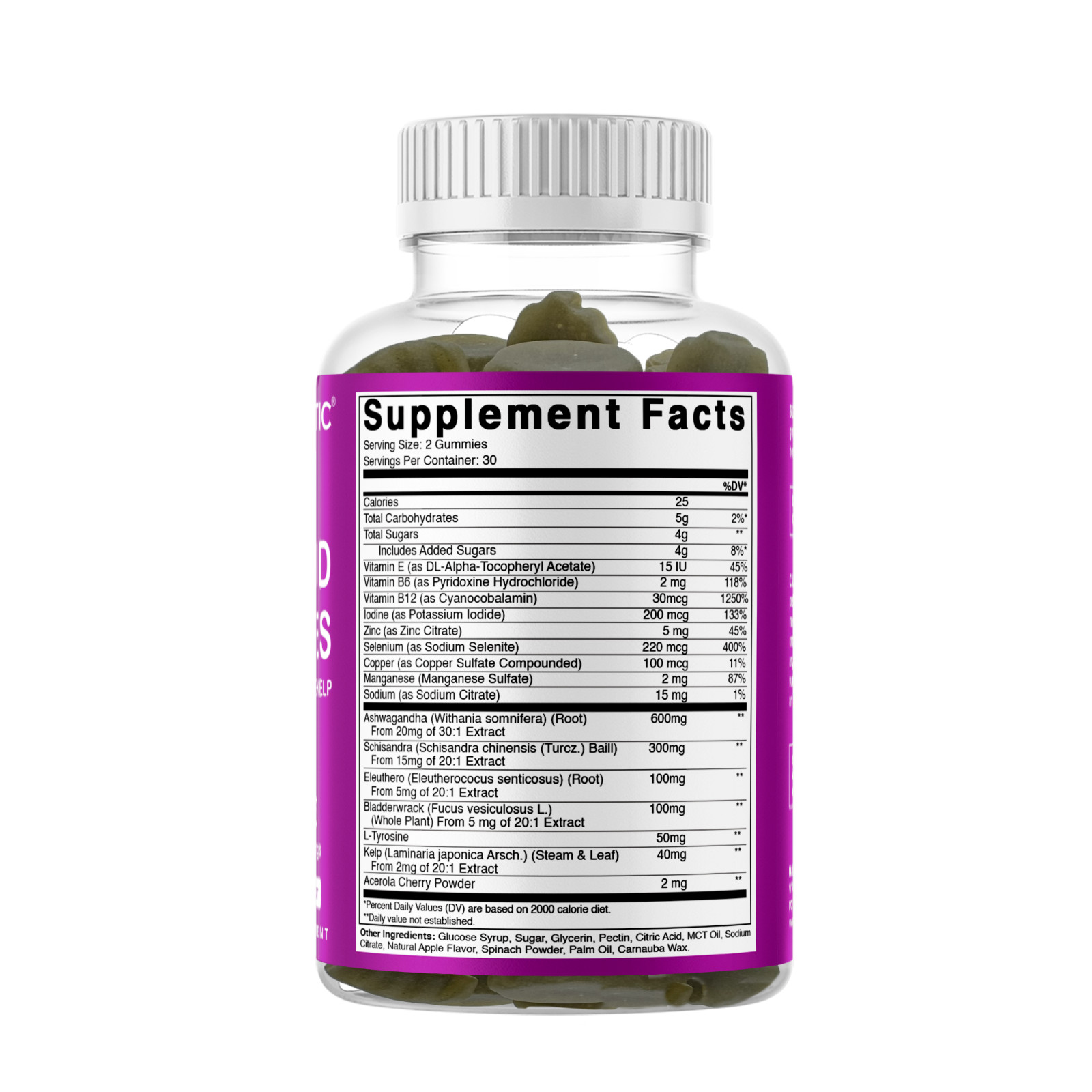 2 Pack Vitamatic Vegan Thyroid Support Gummies with Iodine & Kelp – 60 Count