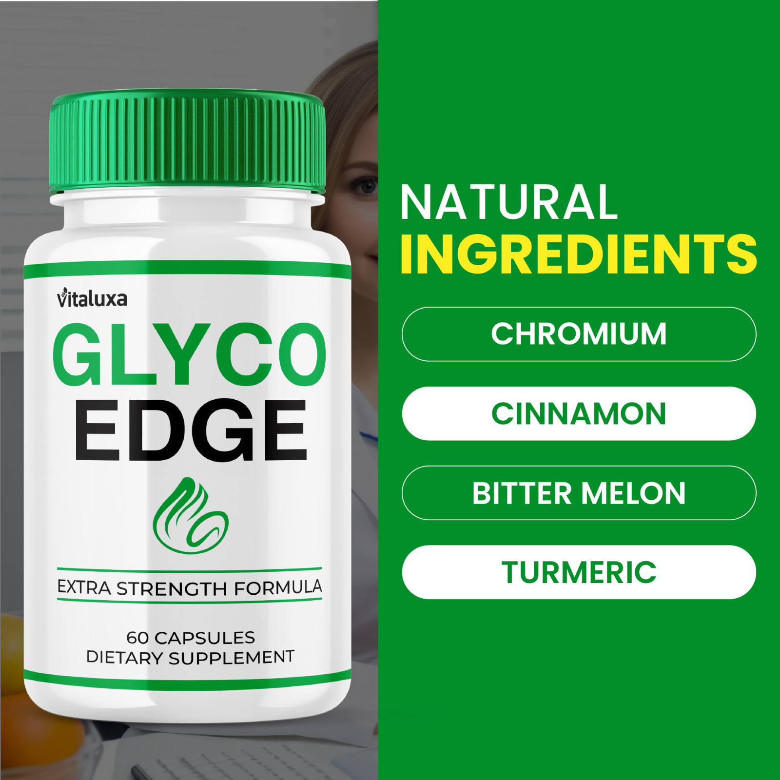(2 Pack) Glyco Edge Capsules, GlycoEdge Natural Glycogen Blood Support (120 ct)