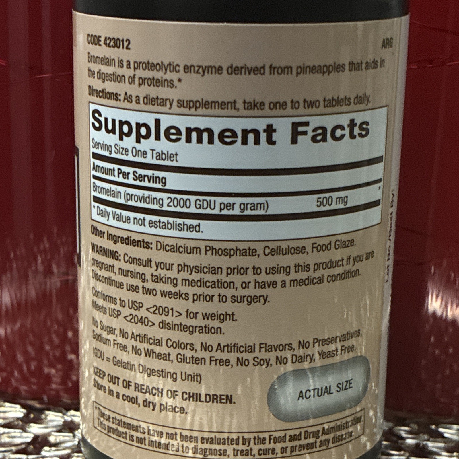 GNC Bromelain 500mg Digestive Support Supplement 60 Tablets Gluten-Free