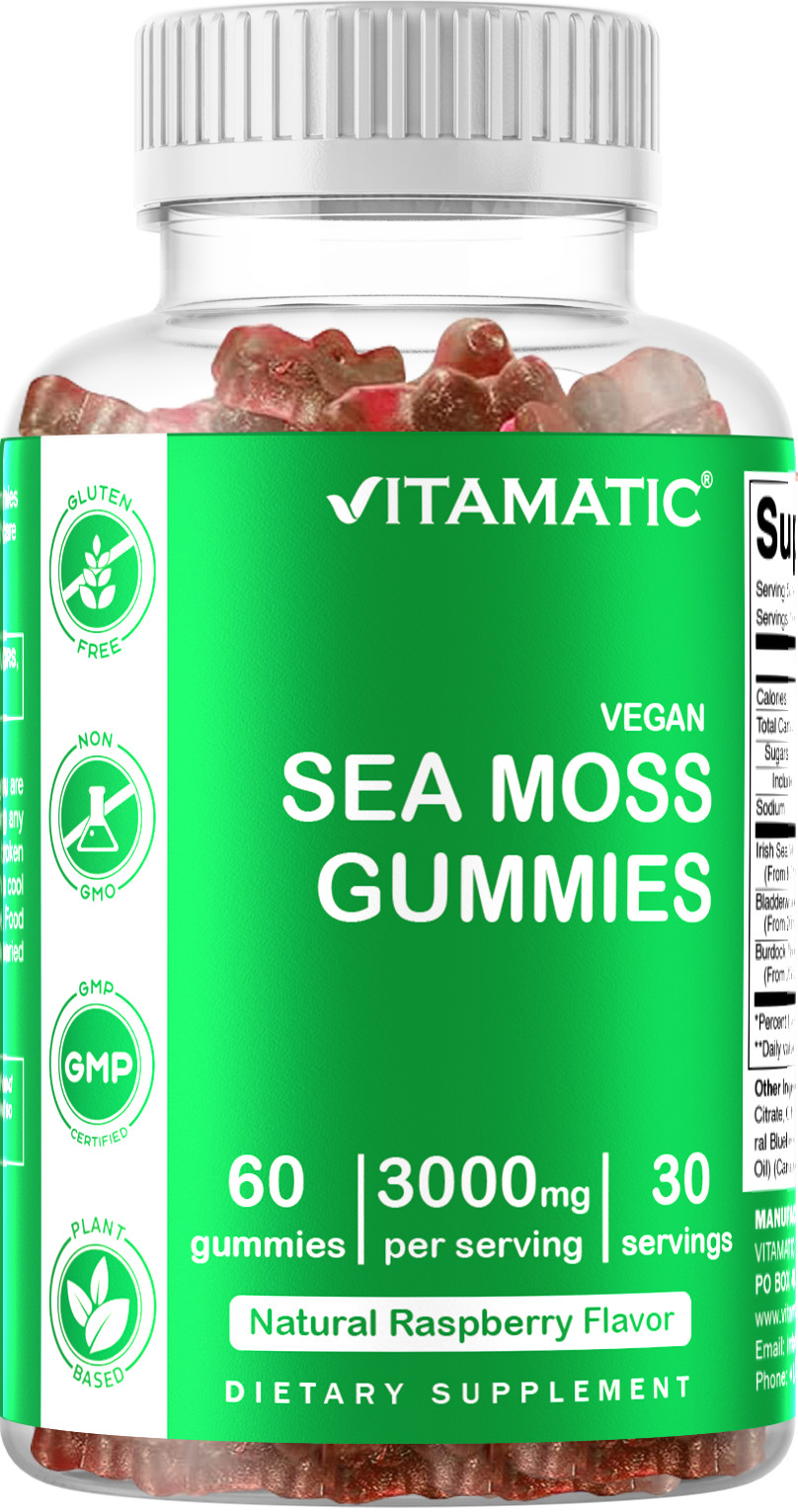 Vitamatic Irish Sea Moss Gummies – 3000 mg – 60 Vegan Gummies