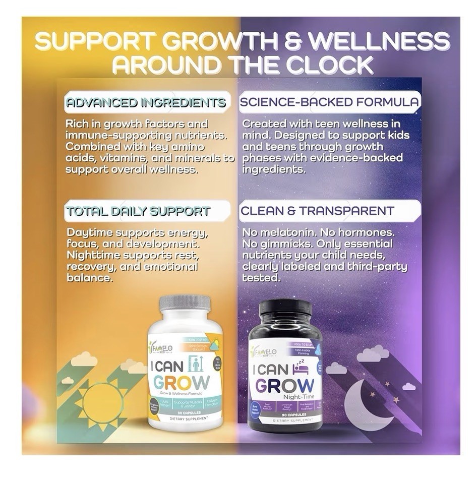 2Pack Fawelo I Can Grow Day-Time Kids 10 & Up Teens Growth & Development Support