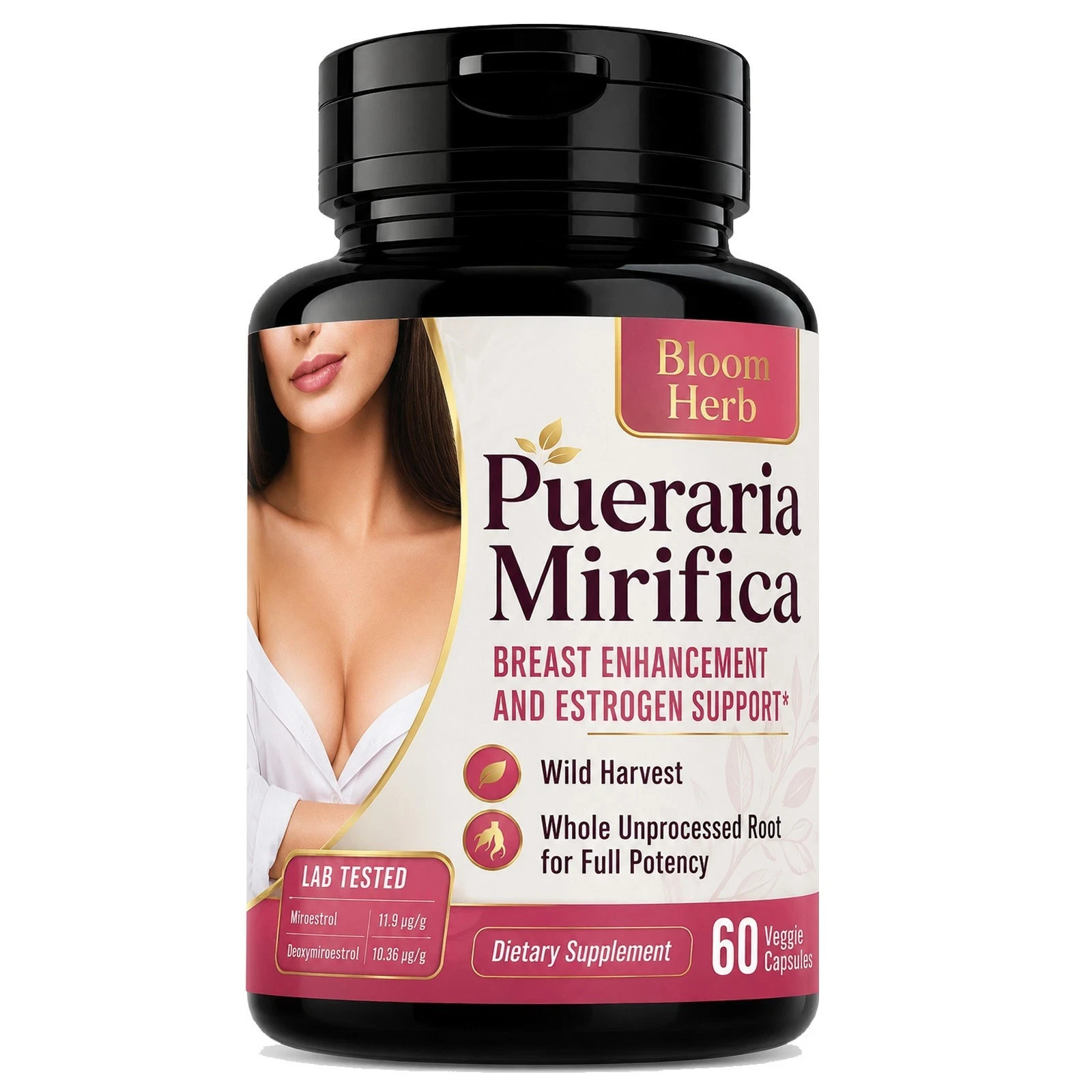 Natural Breast Enahncement and Estrogen Support Herbal Supplement – 60 Capsules