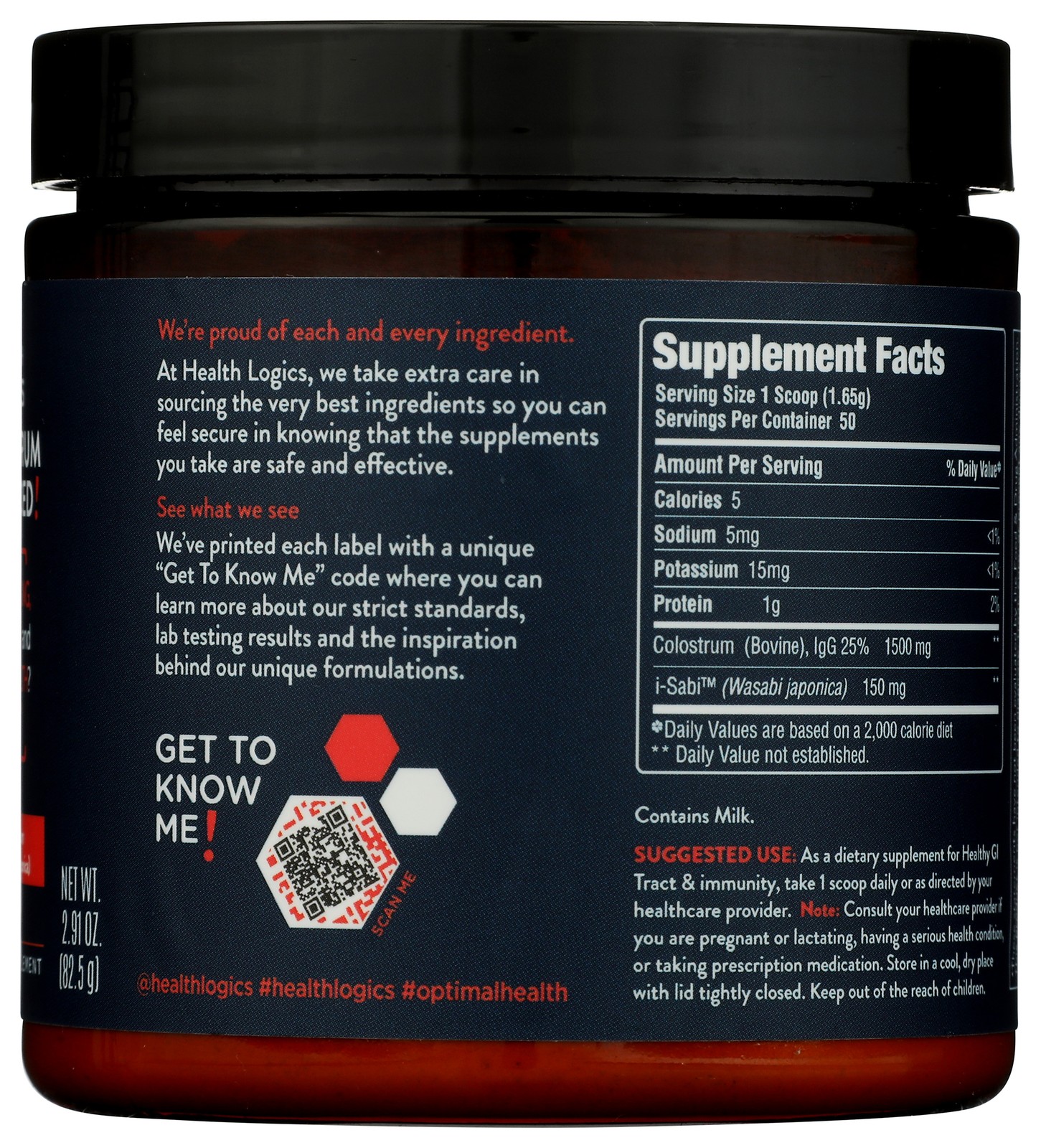 Colostrum Advanced Powder By Health Logics 2.91 Oz Dietary Supplement 8Oz 1 Pack