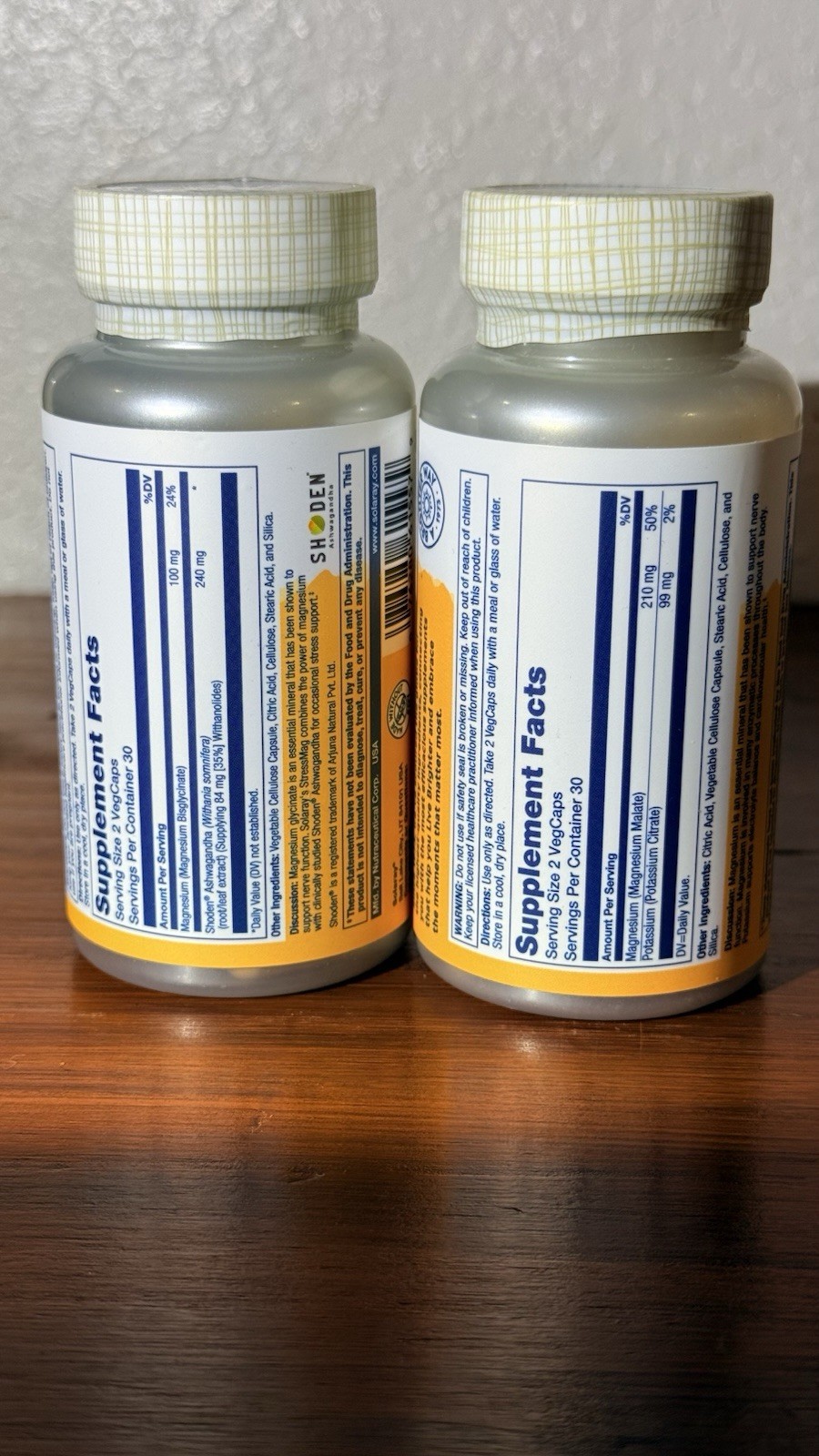 Solaray StressMag Magnesium + Ashwagandha & ActiveMag Magnesium + Potassium