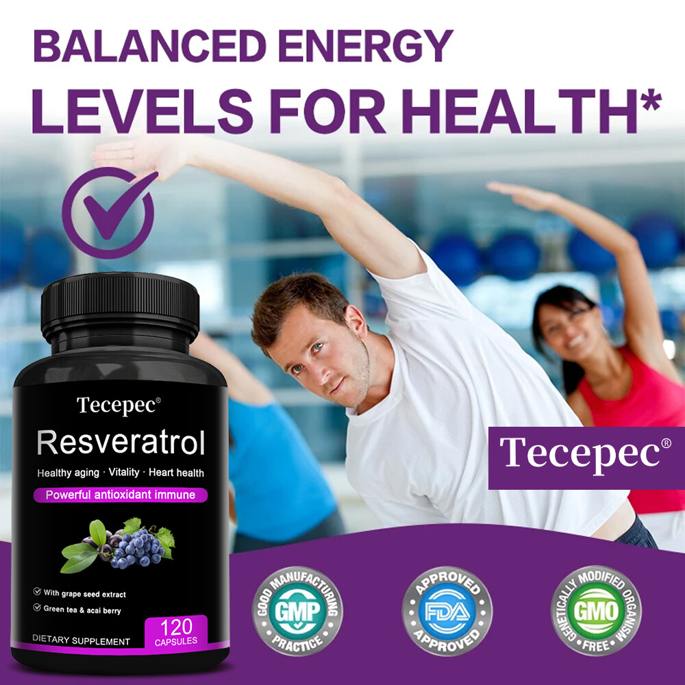 Resveratrol Capsules 1400mg Serving Anit-Aging and Cardiovascular Health