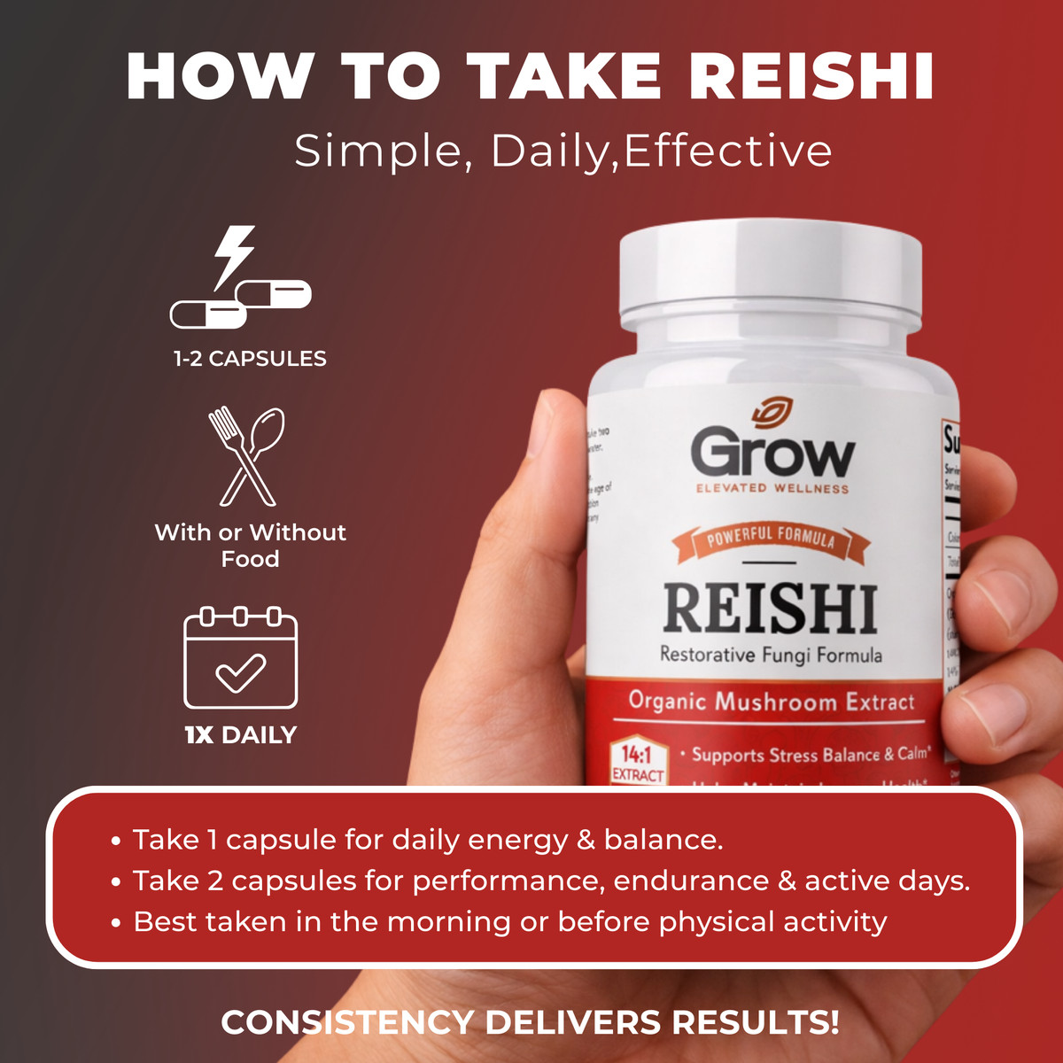 Reishi Mushroom Supplement 14,000mg – Ayurveda Nootropic Red Reishi Supplement