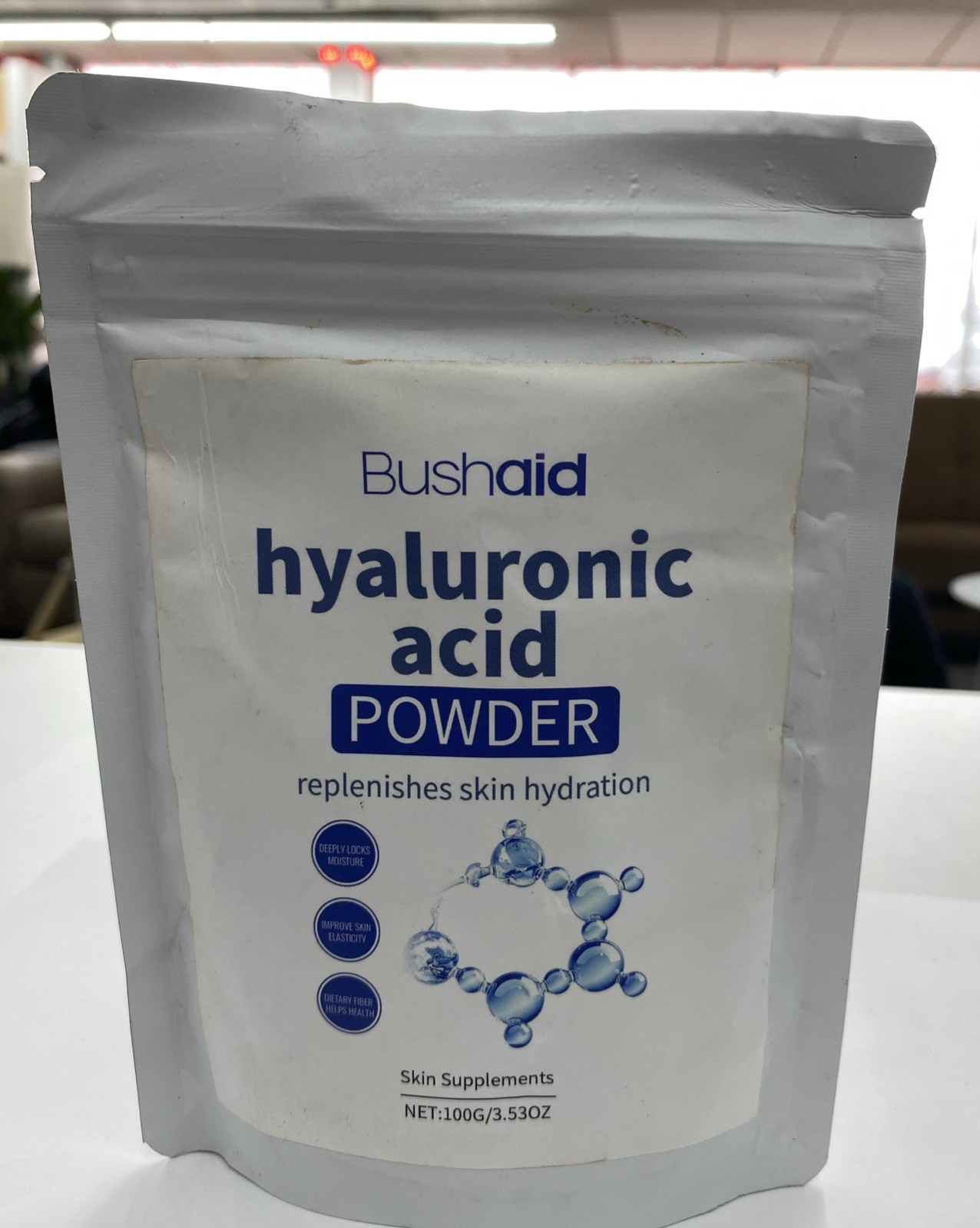 100g Bushaid Hyaluronic Acid Powder Deeply Hydrates & Increases Skin-Moisture