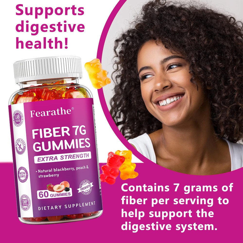 Fiber 7 G 60 Gummies Support Digestive Improve Immune System Gut Flora Health