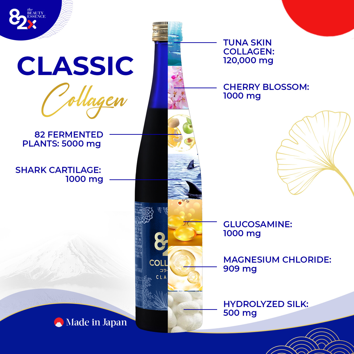 82x Collagen Classic 120000 500g Japan Fruit Flavor Marine Collagen Drink