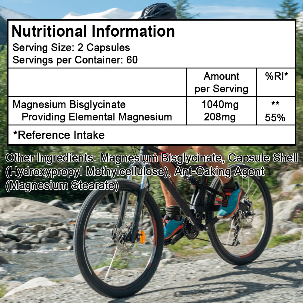 Magnesium Glycinate Capsules 1040mg High Absorption Chelated by Bunkell
