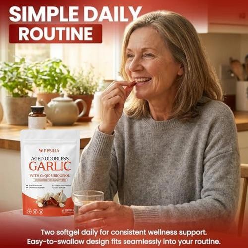 Resilia Garlic Extract 600mg Softgels (60 Count) – Odorless Aged Garlic Extra…