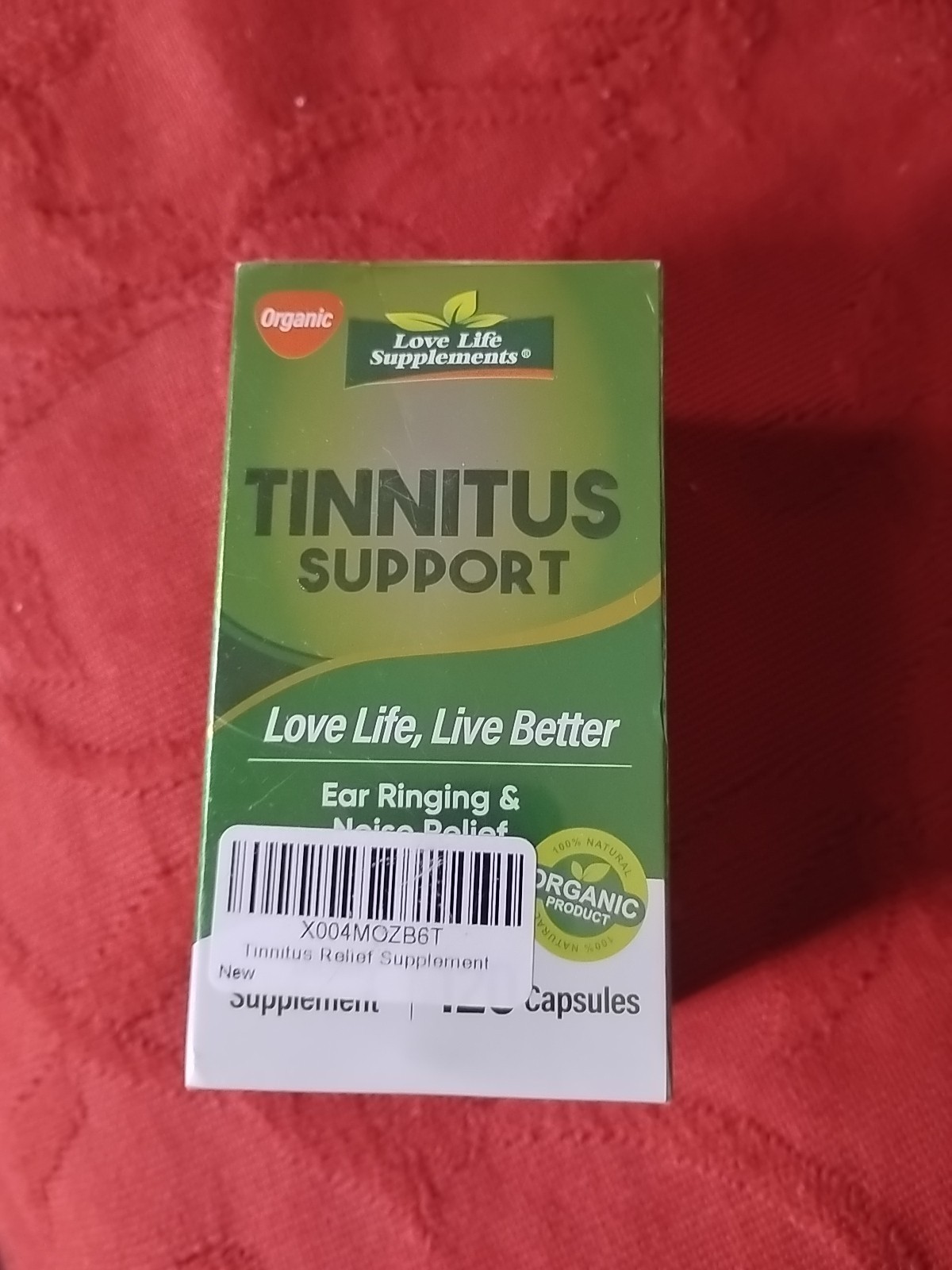 Love Life Supplements Tinnitus Support for Ringing Ears 120 Capsules Exp 03/2028