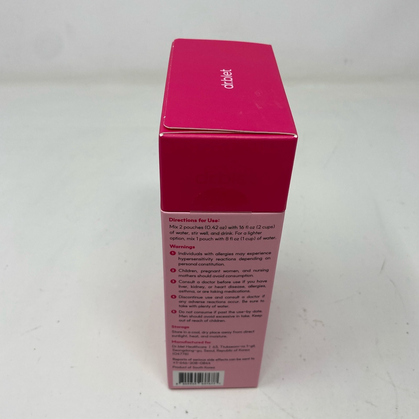 dr.blet Cleanse Fiber Sticks Peach 20ct Psyllium Supplement Pink