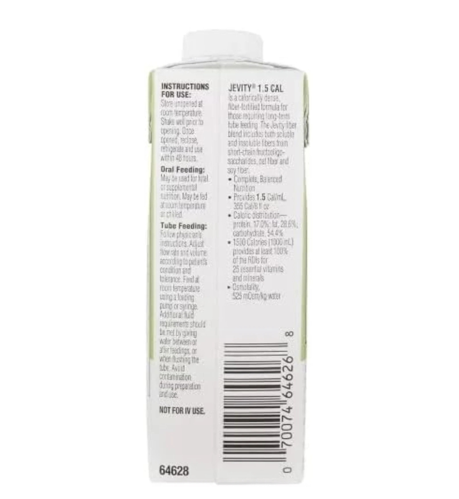 Jevity 1.2 Cal Tube Feeding Formula with Fiber, 8 Oz Recloseable Carton, 24/Case