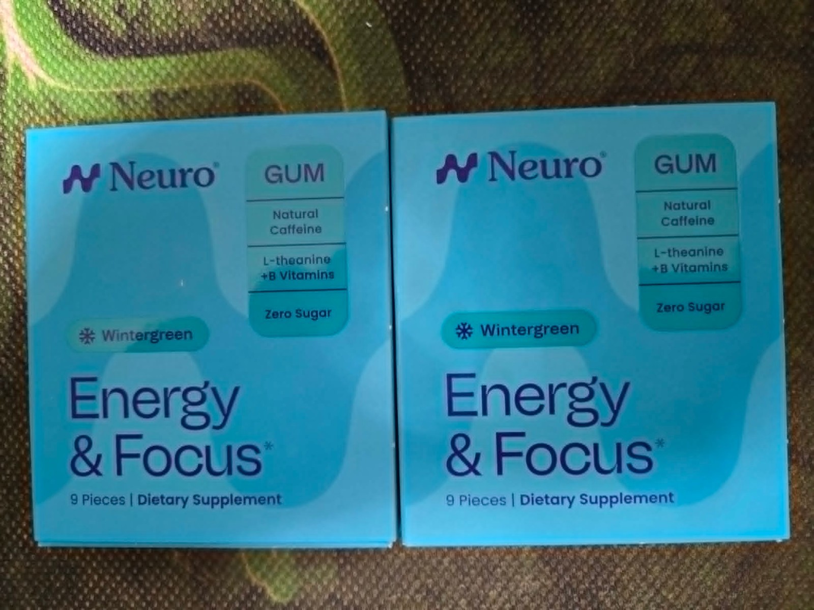 Neuro Gum L-theanine B-12 Nootropics Caffeine 2pk 18 pcs Boost Energy & Focus
