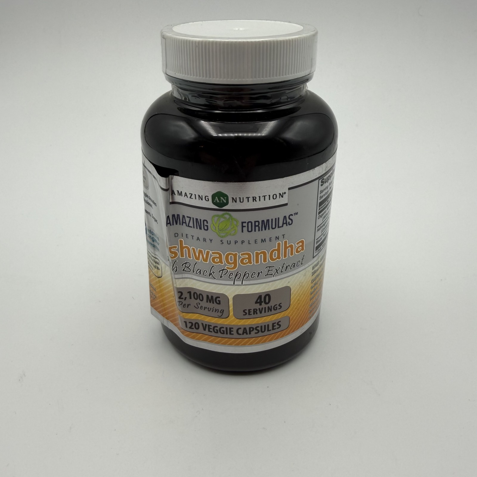 Amazing Formulas Ashwagandha 2100mg w/ Black Pepper Extract 120 Veggie Capsules