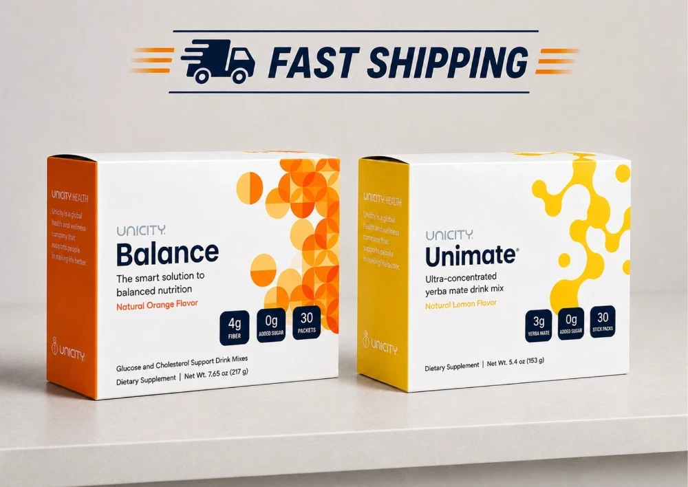 UNICITY FEEL GREAT 2 PACK -UNICITY BALANCE 30 UNIT AND UNIMATE LEMON 30 CT