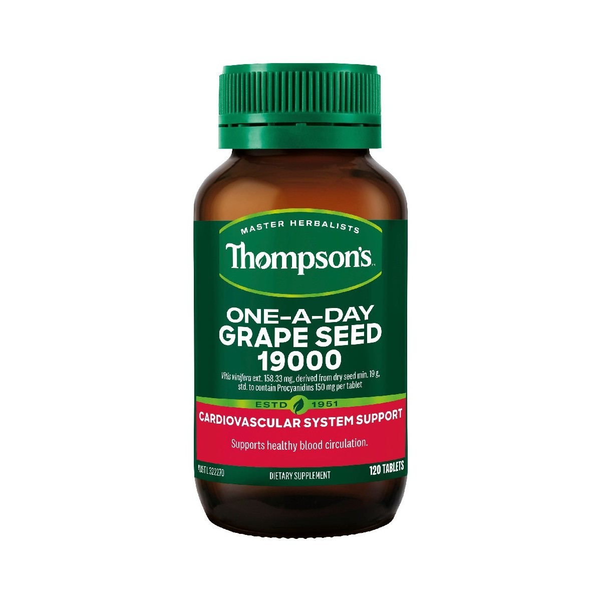 THOMPSON’S Grape Seed 19,000 One-A-Day 120 Tablets