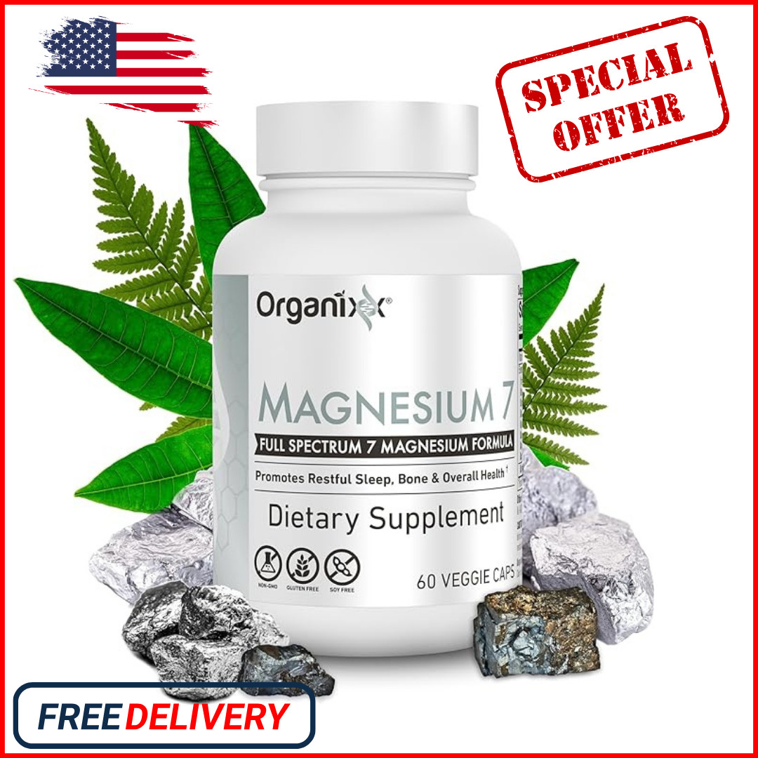 Organixx Magnesium Supplement Natural Magnesium Capsules for Sleep Support Mu…