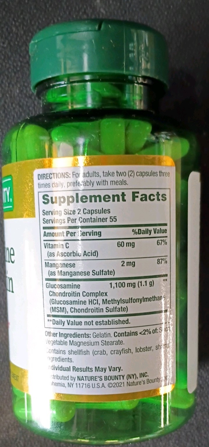 Nature’s Bounty Glucosamine Chondroitin Pills 110 Ct Exp : 07/26