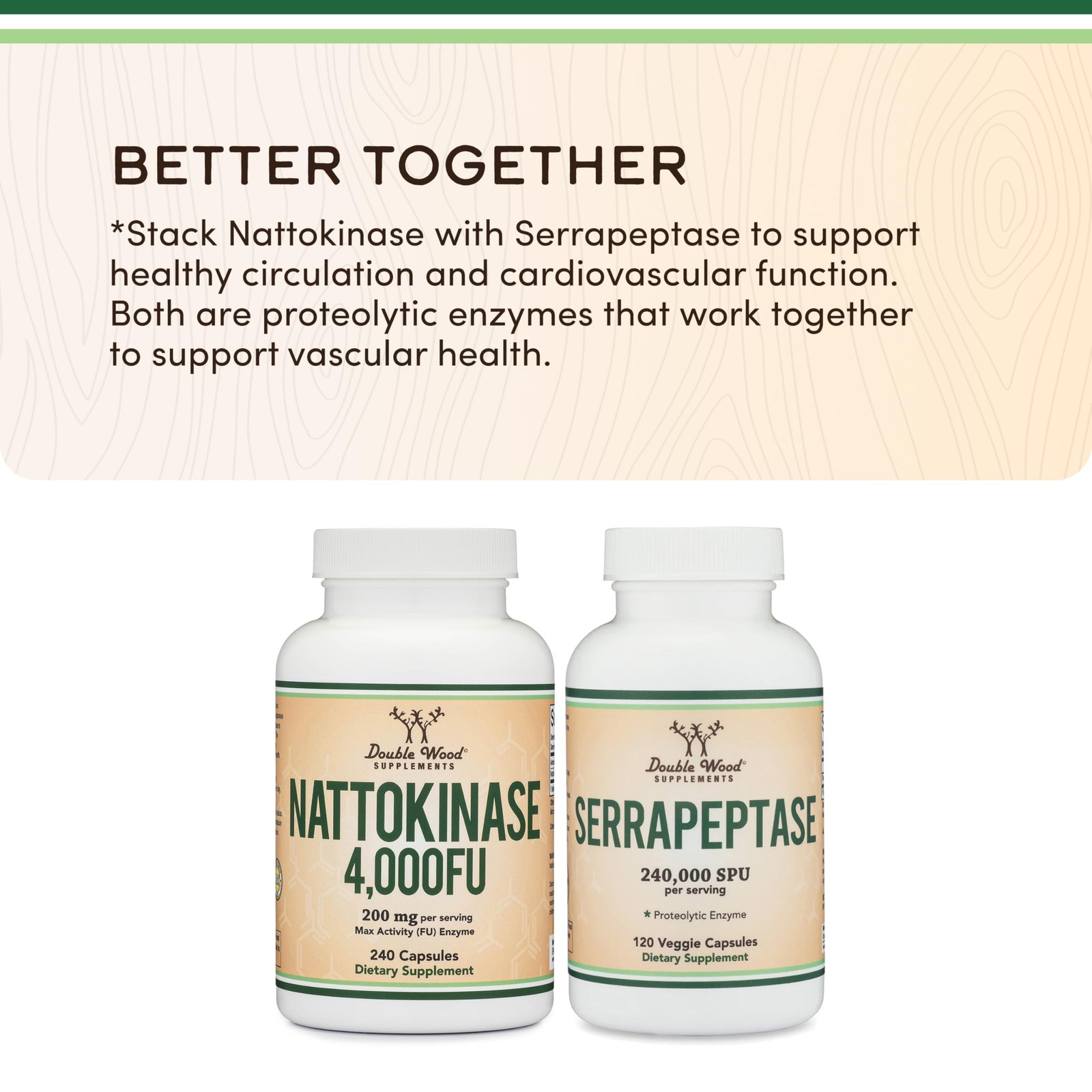 Nattokinase Supplement 4,000 FU Servings, 240 Capsules 240 Count (Pack of 1)