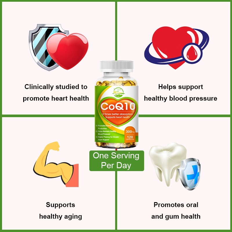 300mg Coenzyme Q-10 Antioxidant,Heart Health Support,Increase Energy&Stamina