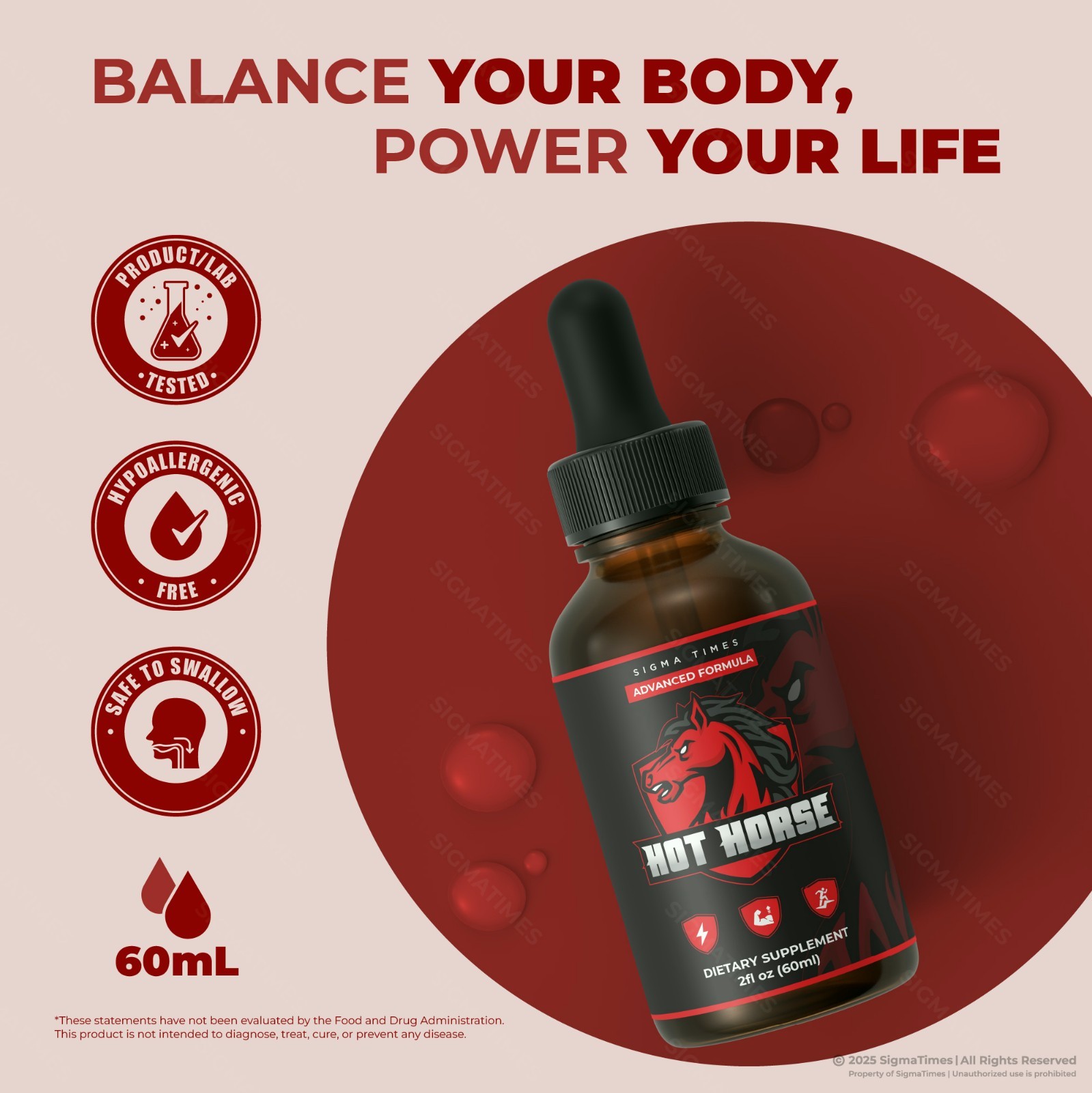 Hot Horse Drops, HotHorse Liquid Formula for Men, For Male Health (30servs.)