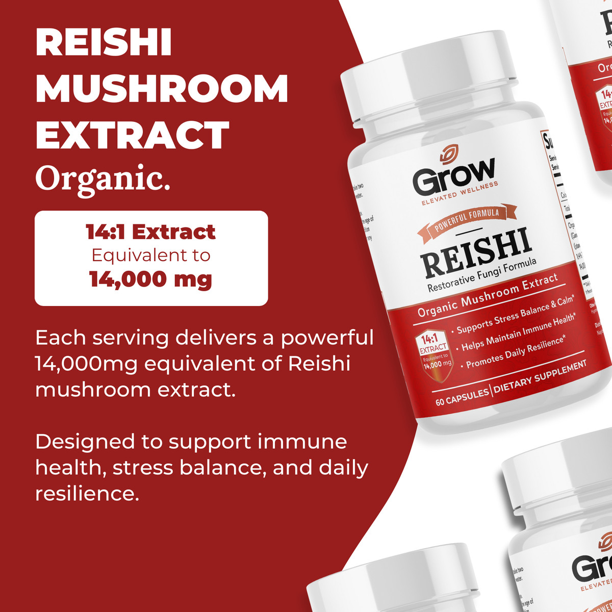 Reishi Mushroom Supplement 14,000mg – Ayurveda Nootropic Red Reishi Supplement