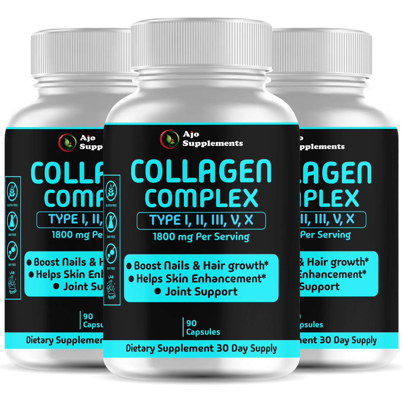 Multi Collagen Pills 1800mg – Support Hair, Skin, and Nails – Support Anti Aging