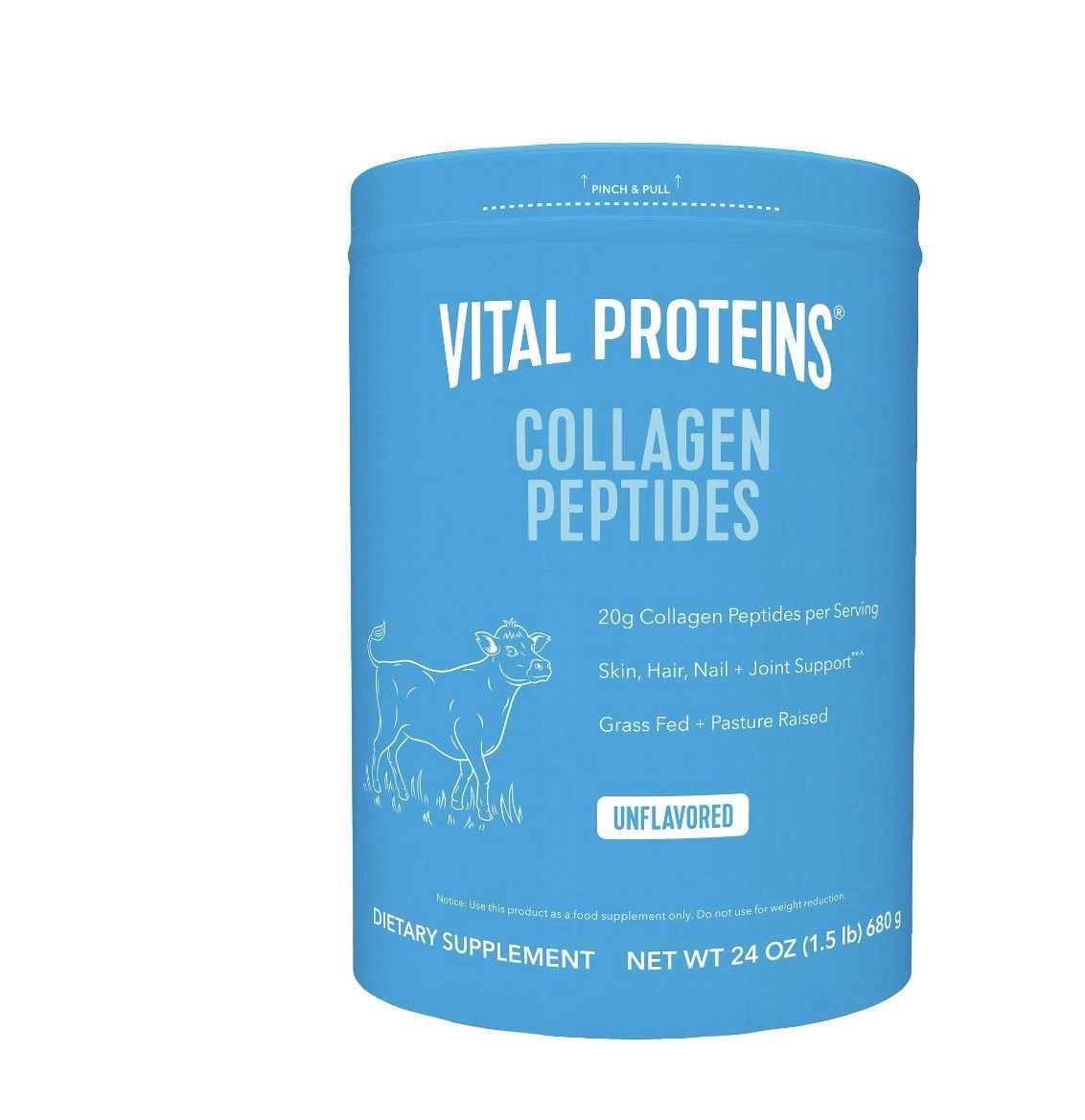 Vital Proteins Collagen Peptides Powder Unflavored 24 oz Grass Fed Non-GMO
