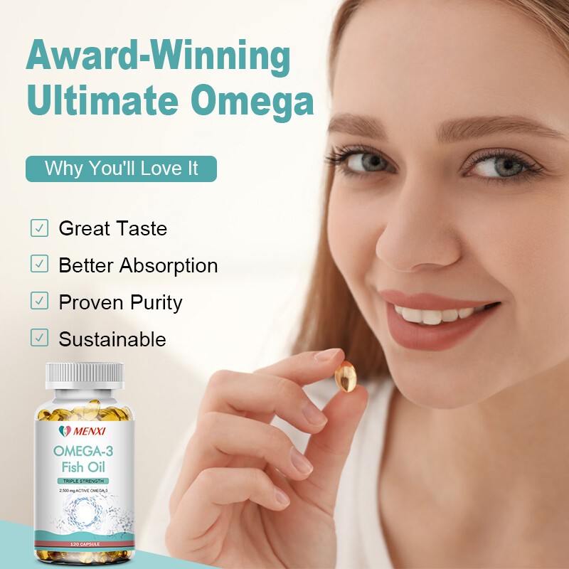 Omega 3 Fish Oil Capsules 3x Strength 3600mg EPA & DHA, Highest Potency 360pills
