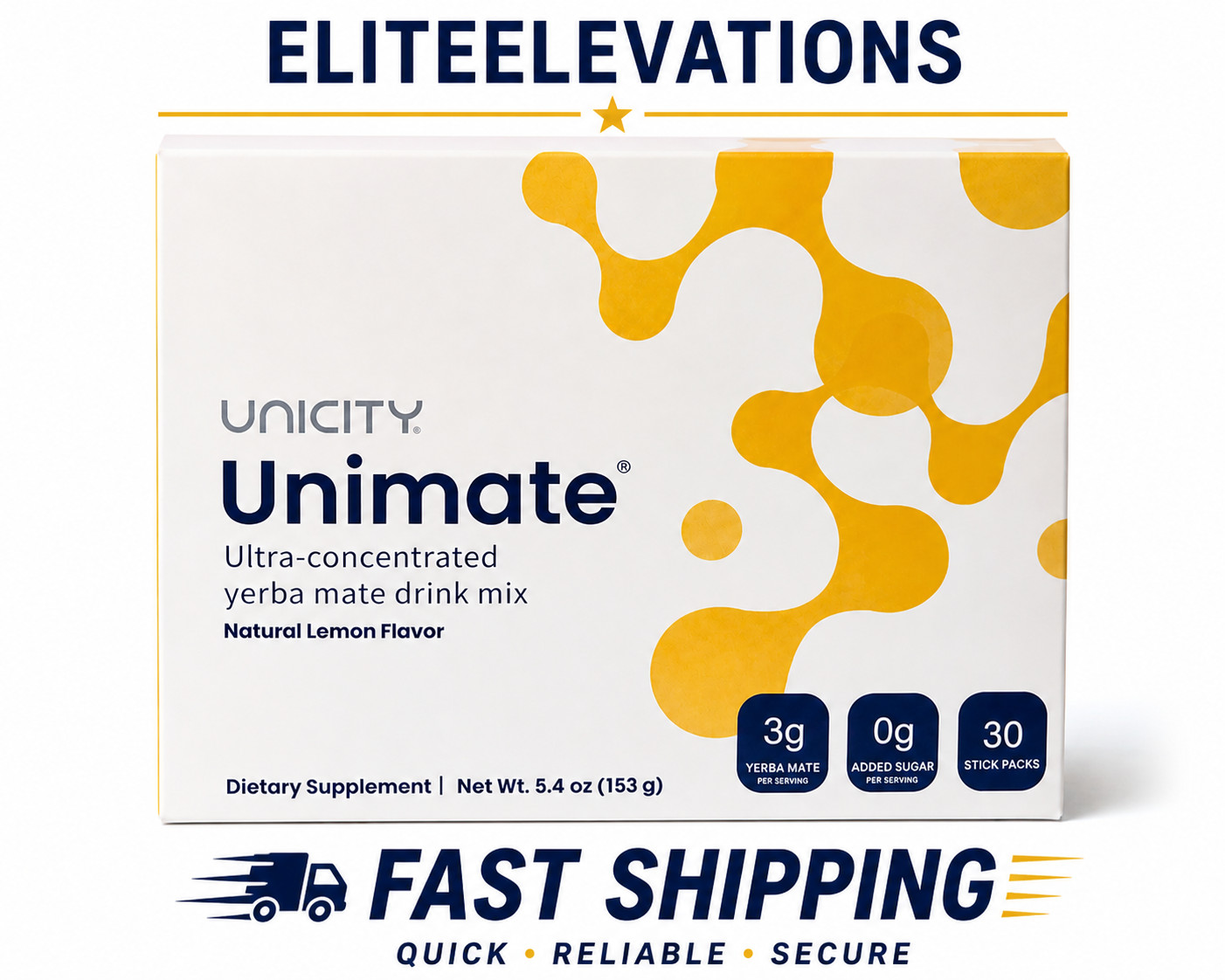 Unicity Unimate Lemon Flavor Packs – 30 Counts – Exp 08/2028
