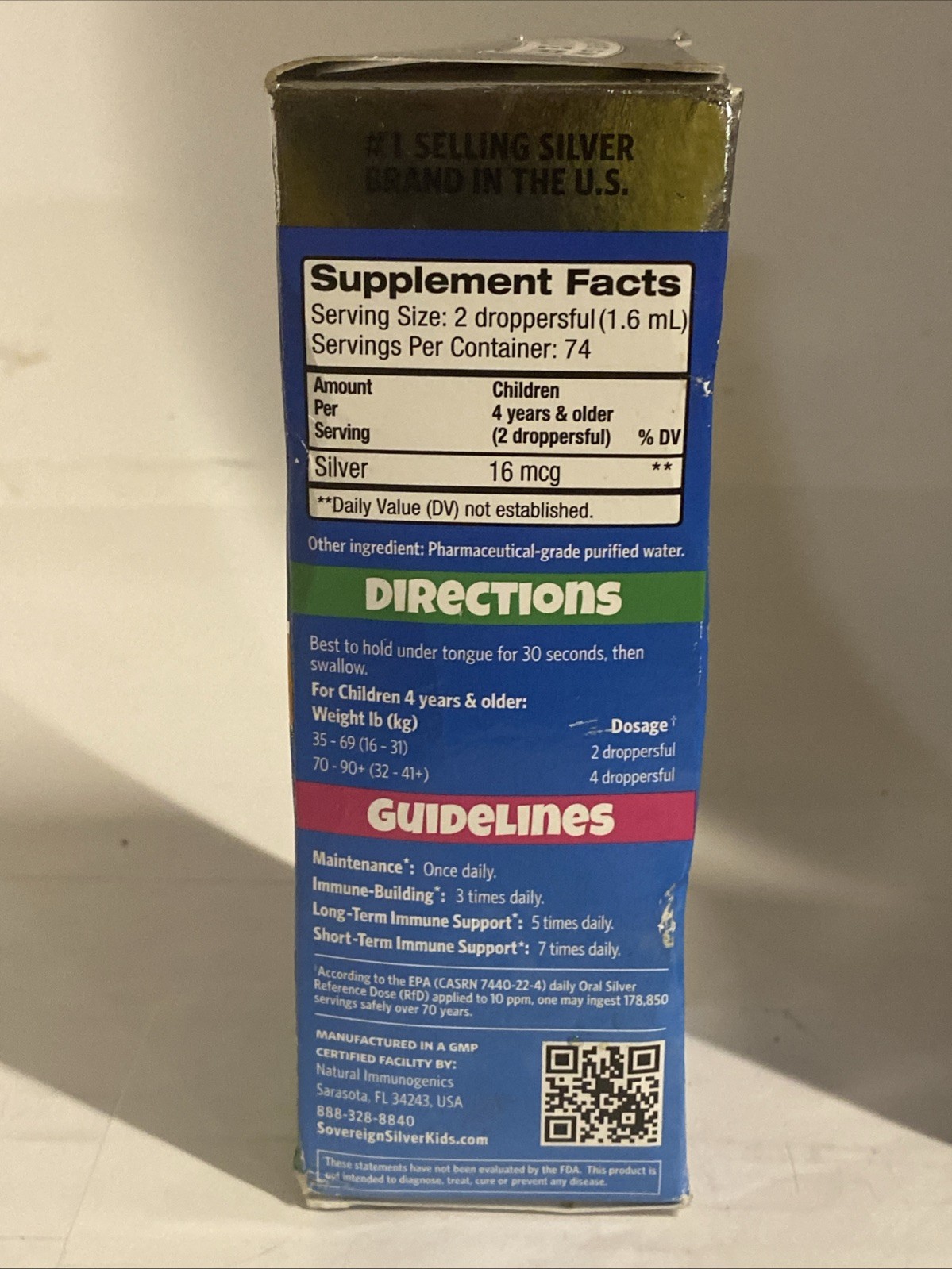 3x Sovereign Silver Kids Bio-Active Silver Hydrosol Immune Support 4 fl oz 7/27